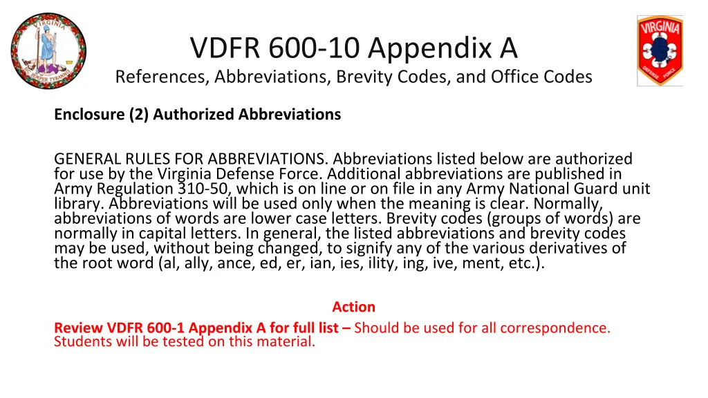 vdfr 600 10 appendix a references abbreviations 1
