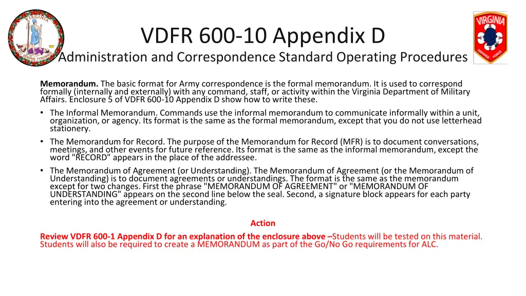 vdfr 600 10 appendix d administration 27
