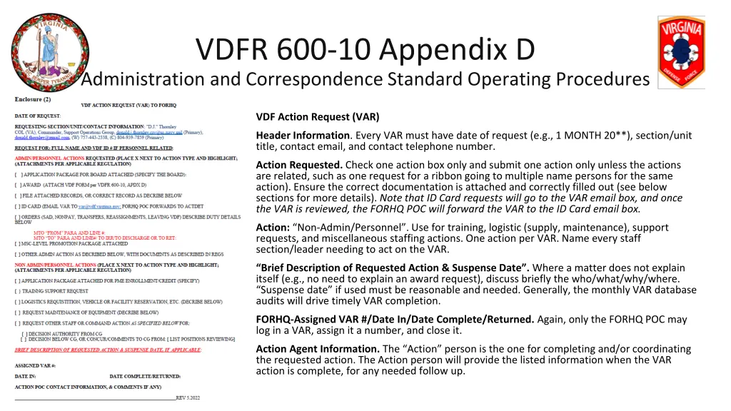 vdfr 600 10 appendix d administration 3