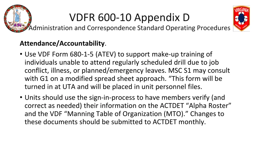 vdfr 600 10 appendix d administration 7