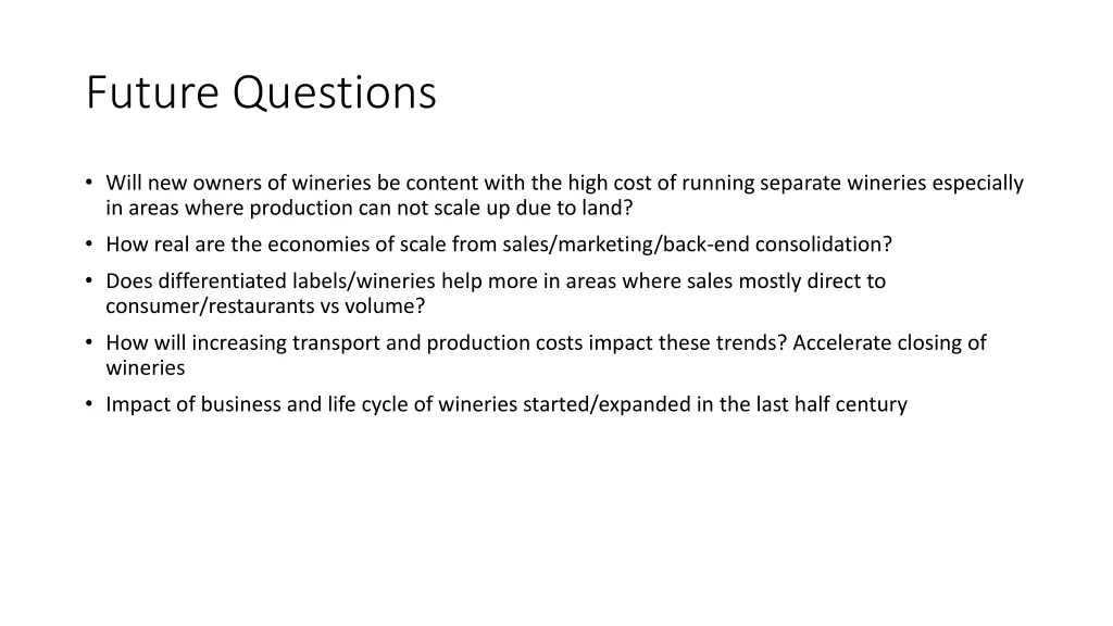 future questions