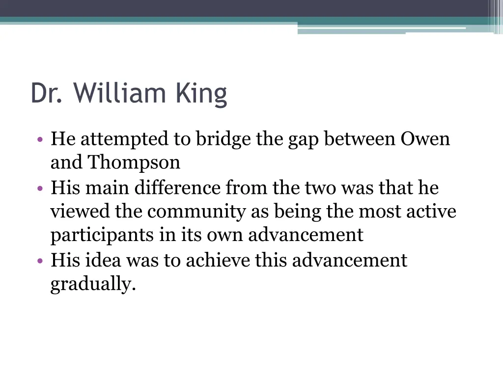 dr william king
