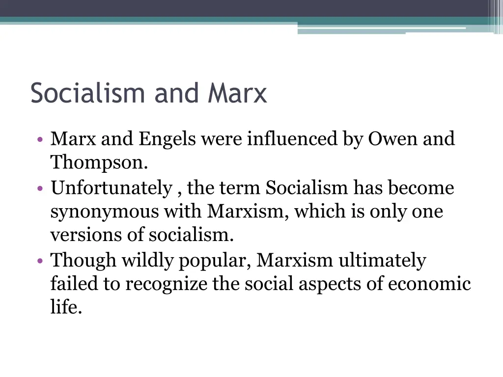socialism and marx
