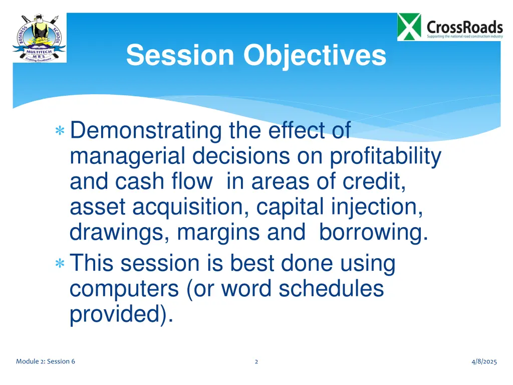 session objectives