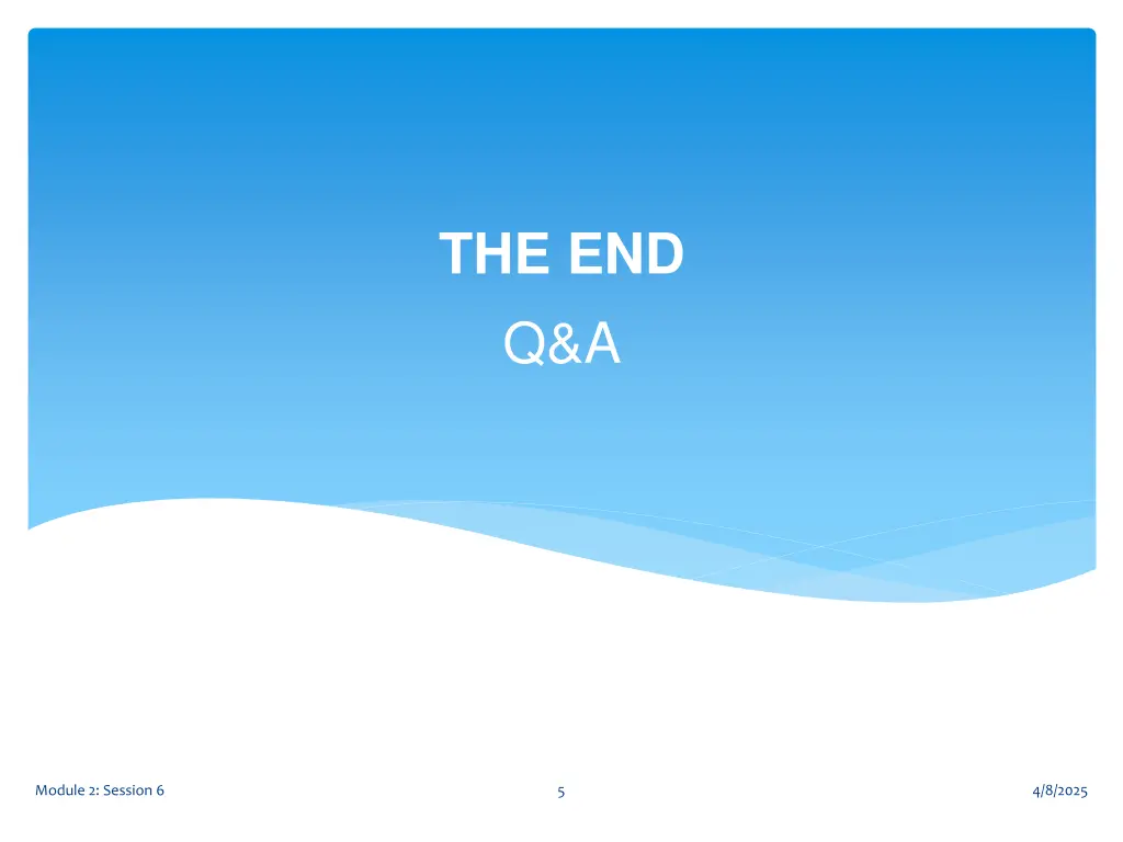 the end