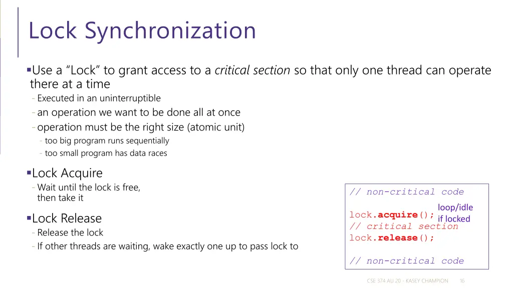 lock synchronization