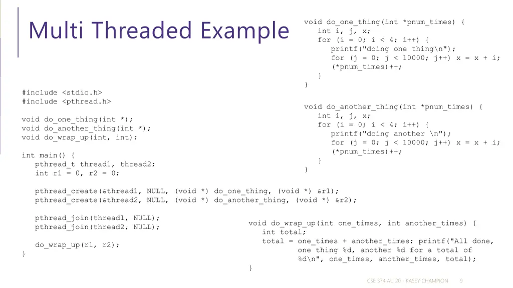multi threaded example