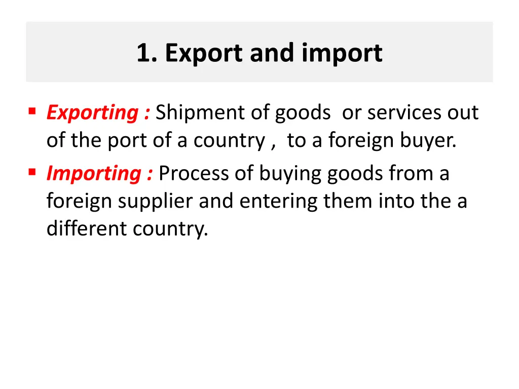 1 export and import