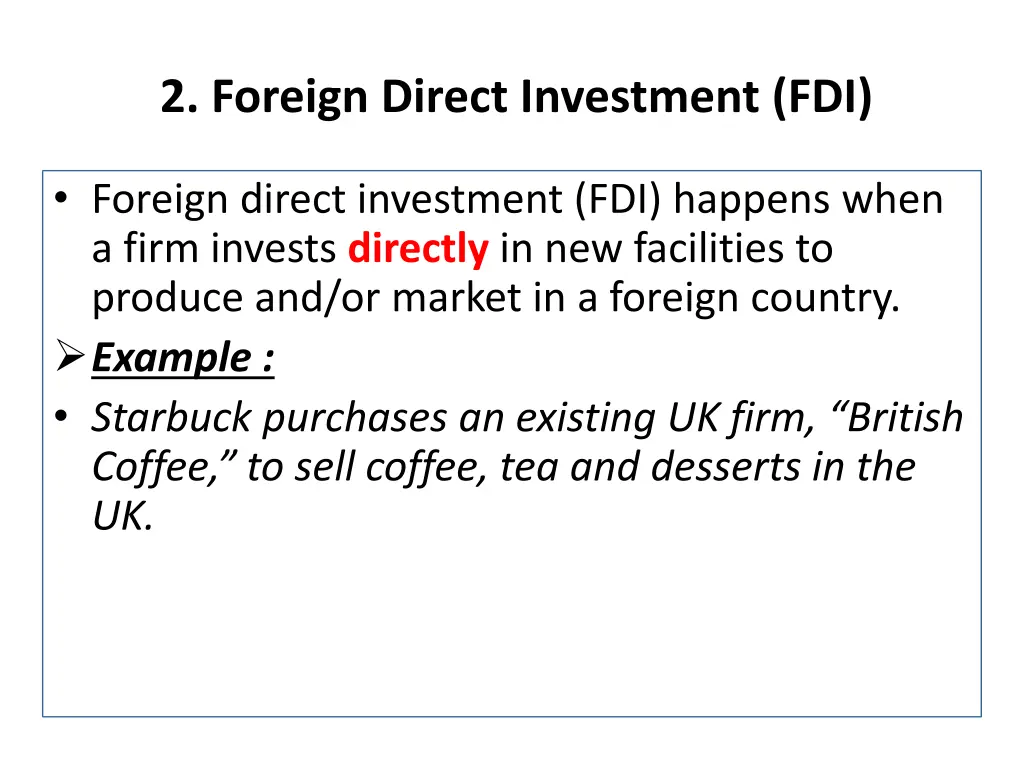 2 foreign direct investment fdi