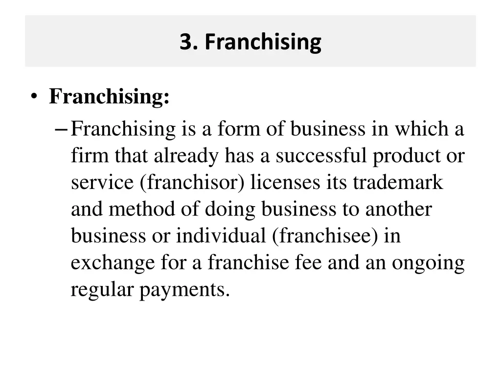 3 franchising