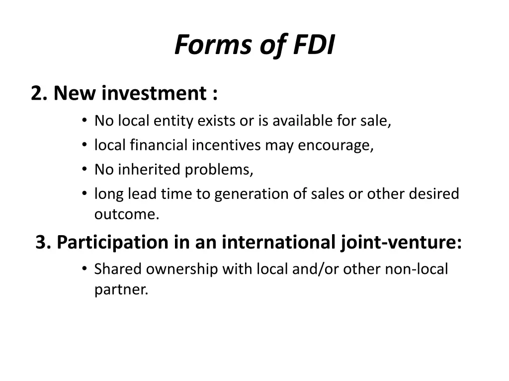 forms of fdi 1