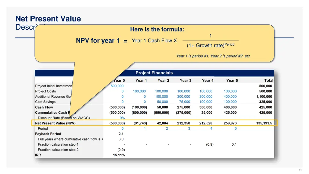 net present value description 1