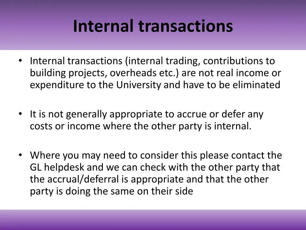 internal transactions