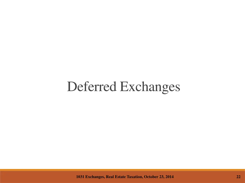 deferred exchanges