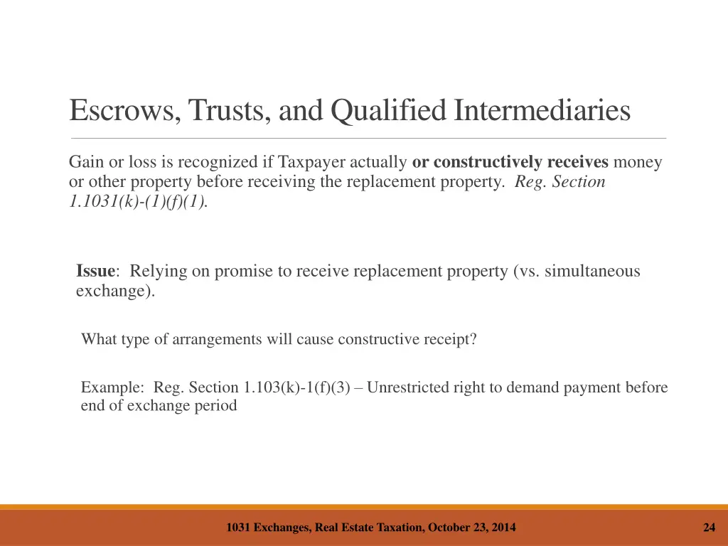 escrows trusts and qualified intermediaries