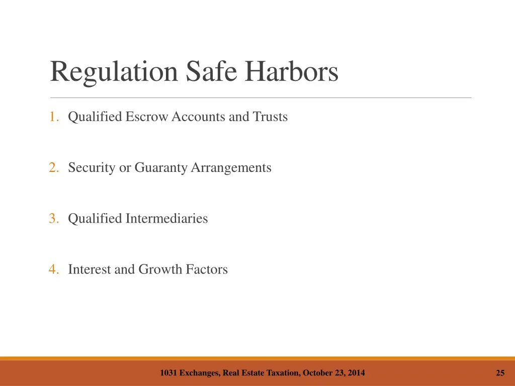 regulation safe harbors