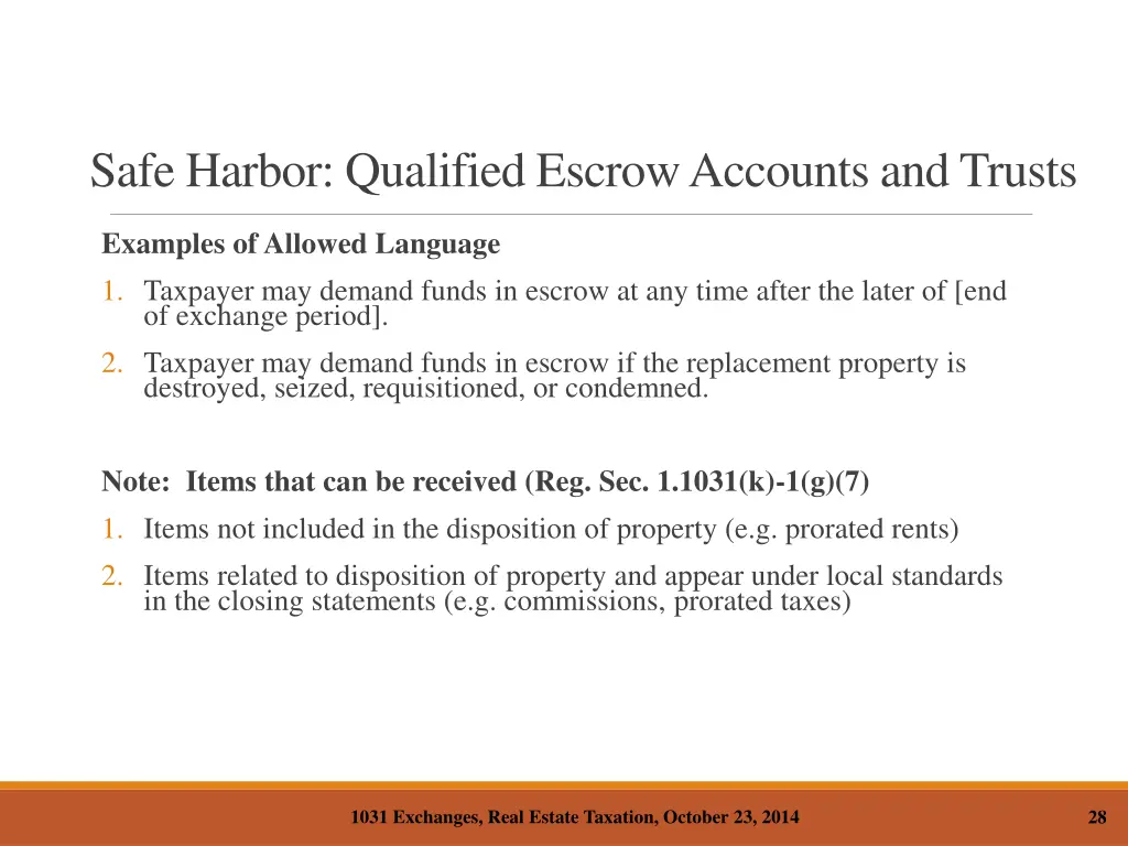 safe harbor qualified escrow accounts and trusts 2