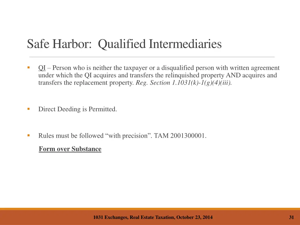 safe harbor qualified intermediaries