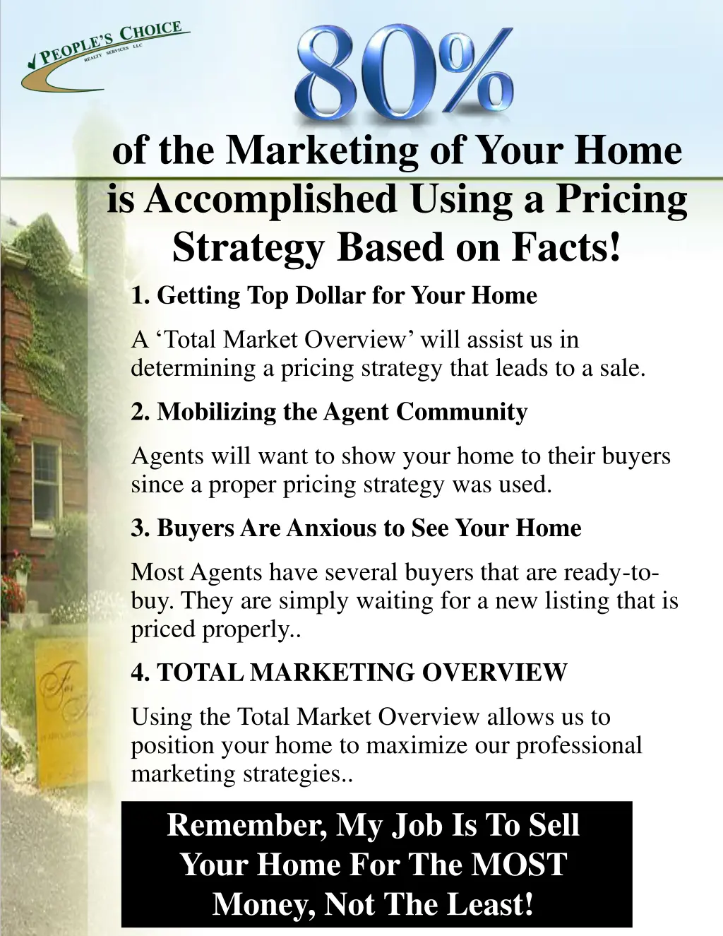of the marketing of your home is accomplished