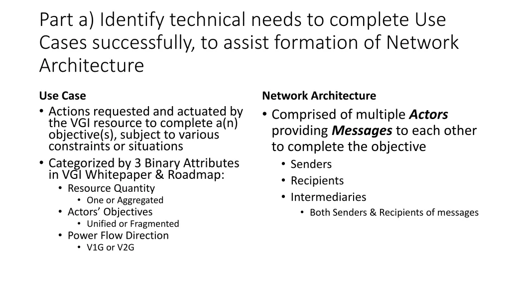 part a identify technical needs to complete