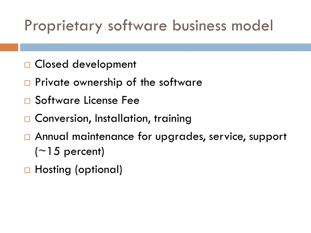 proprietary software business model