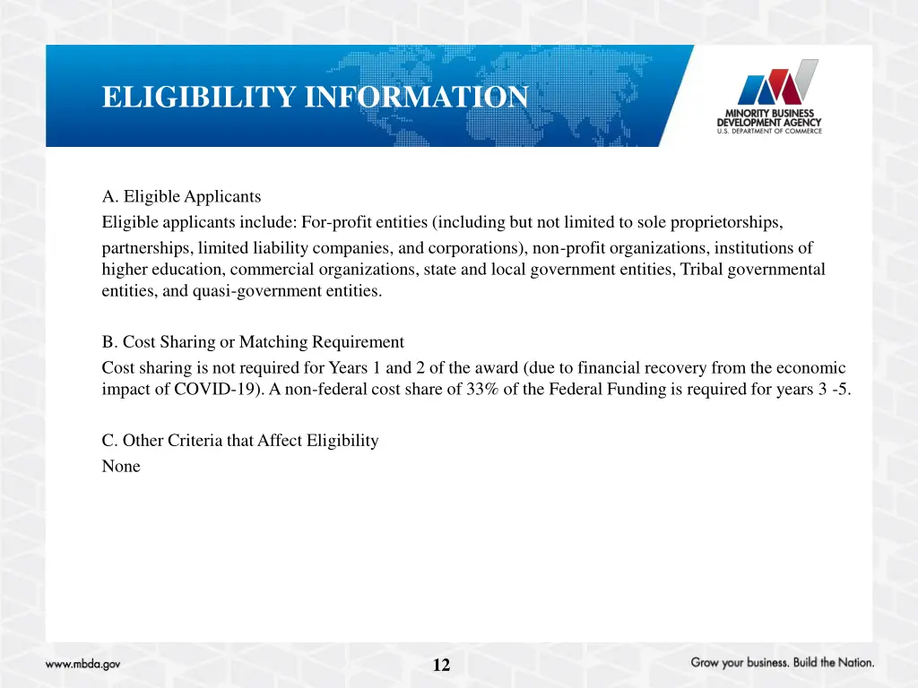 eligibility information