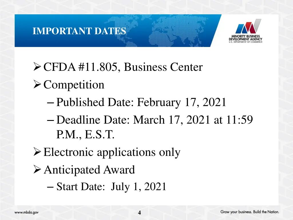 important dates
