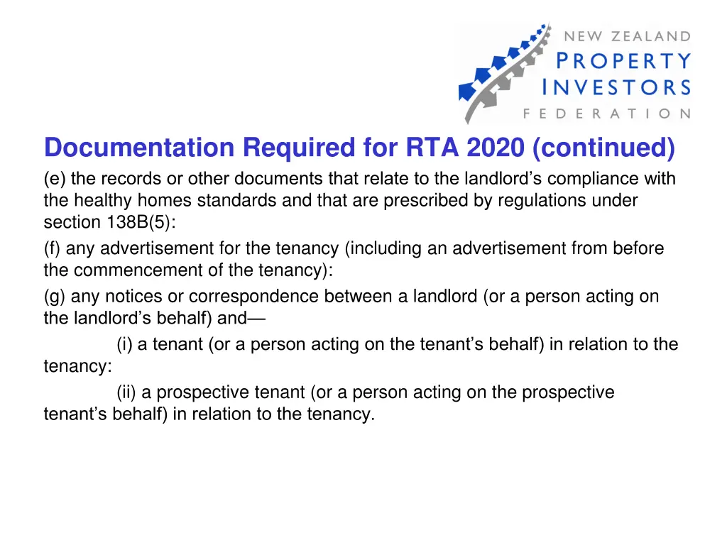 documentation required for rta 2020 continued
