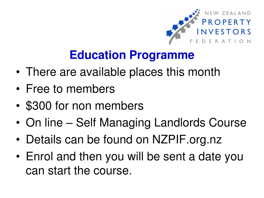 education programme there are available places
