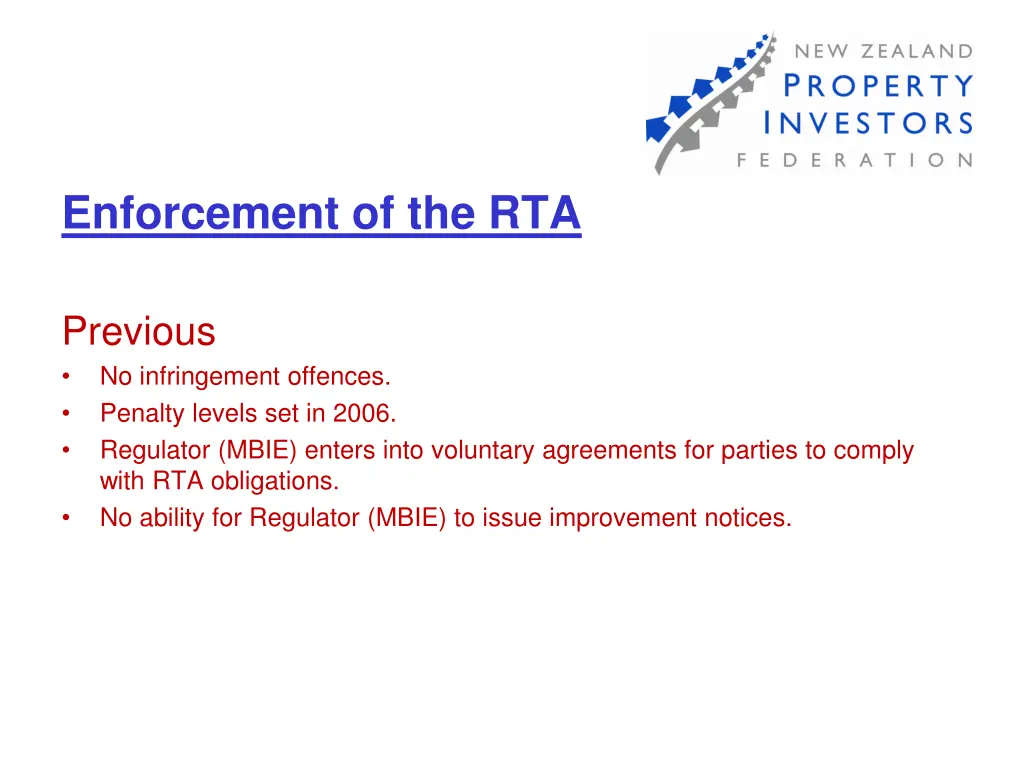 enforcement of the rta