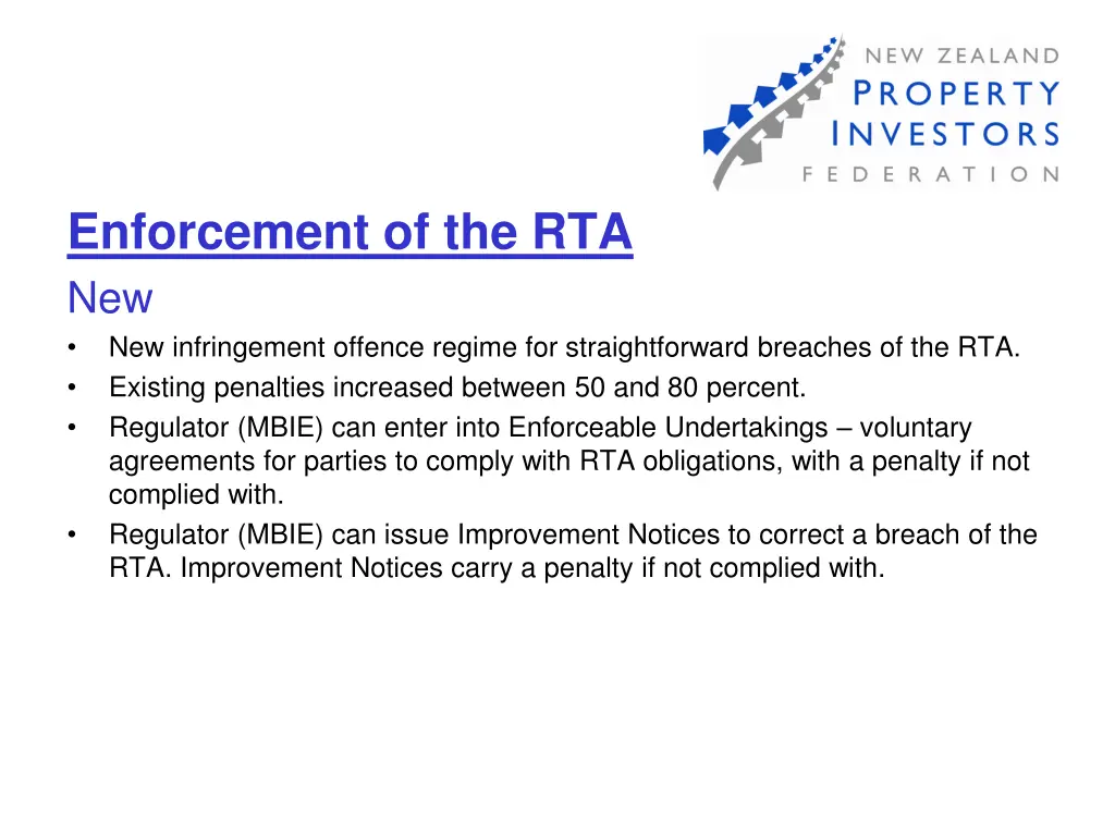enforcement of the rta new new infringement