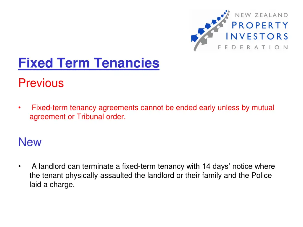 fixed term tenancies previous