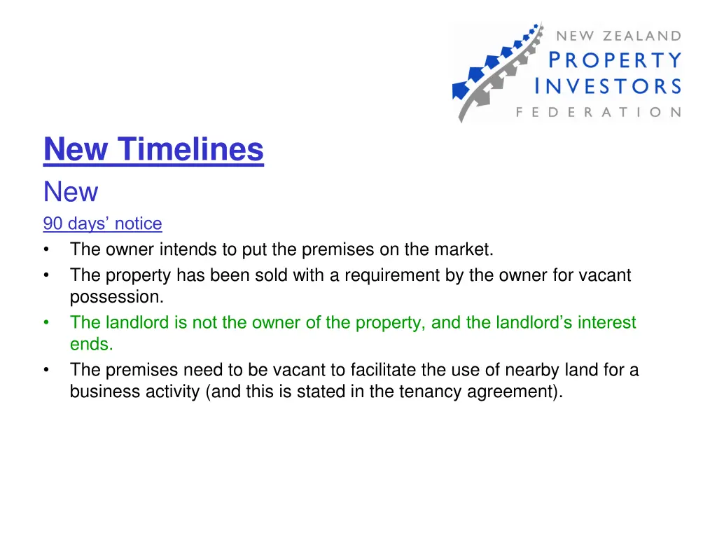 new timelines new 90 days notice the owner