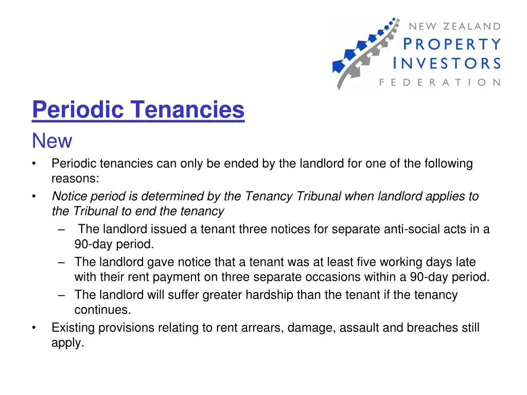 periodic tenancies new periodic tenancies