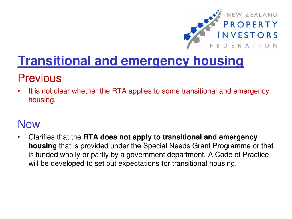 transitional and emergency housing previous