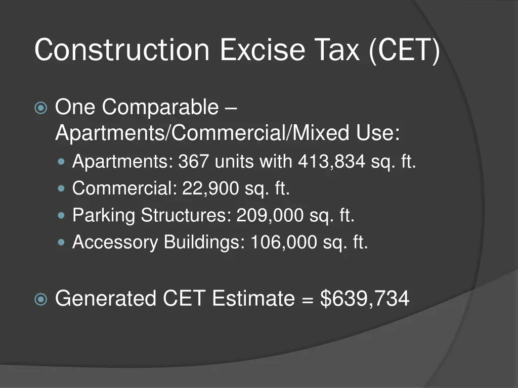 construction excise tax cet
