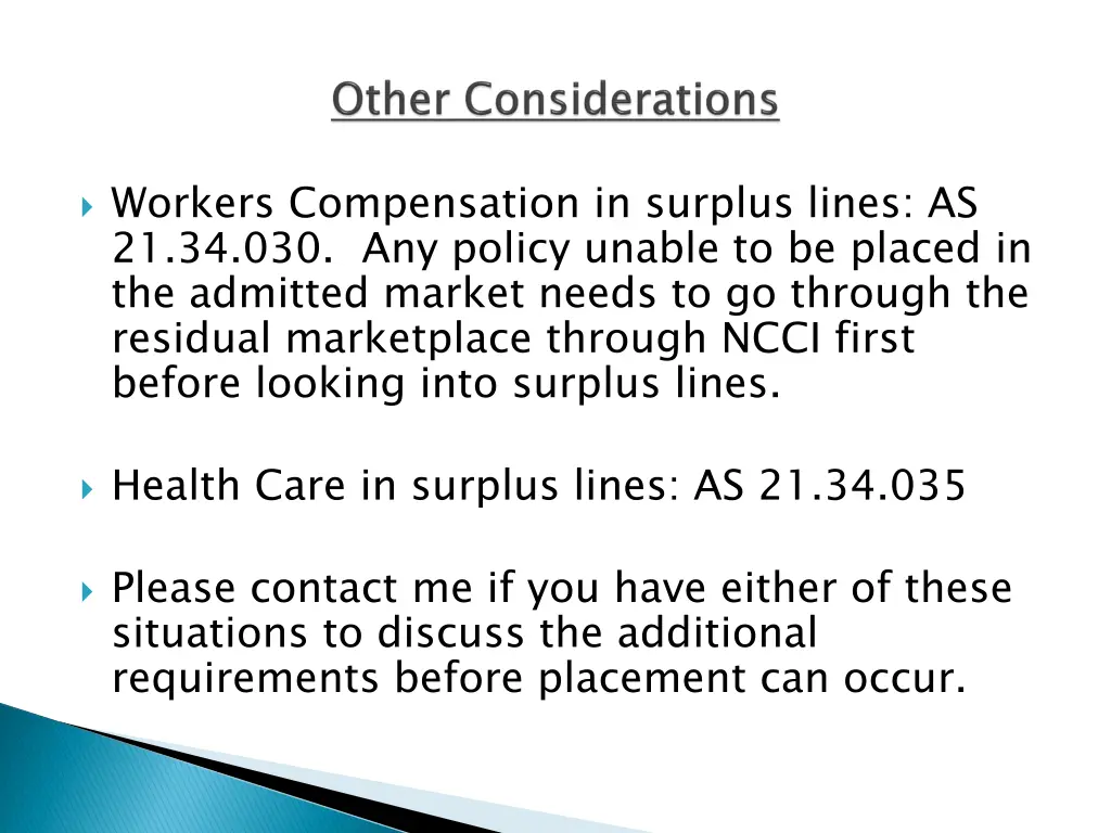 workers compensation in surplus lines