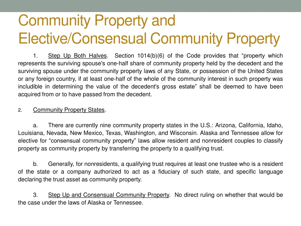 community property and elective consensual