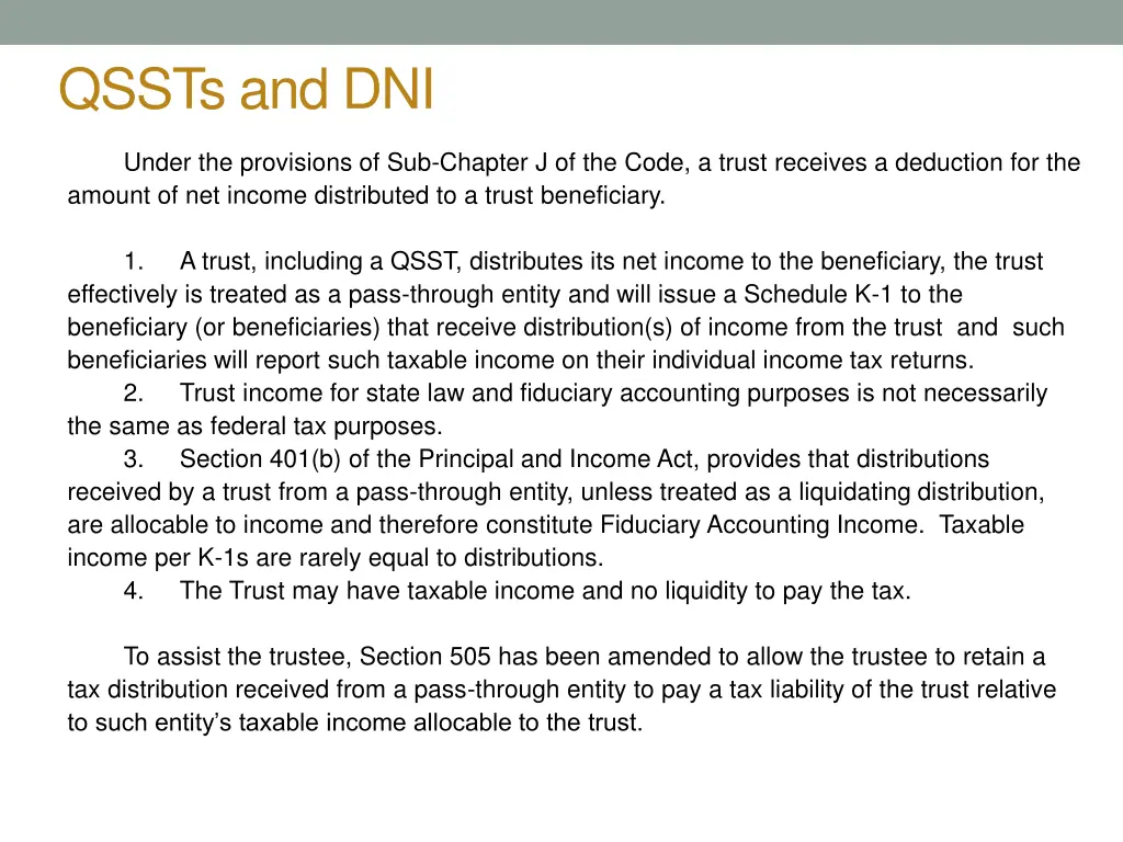 qssts and dni