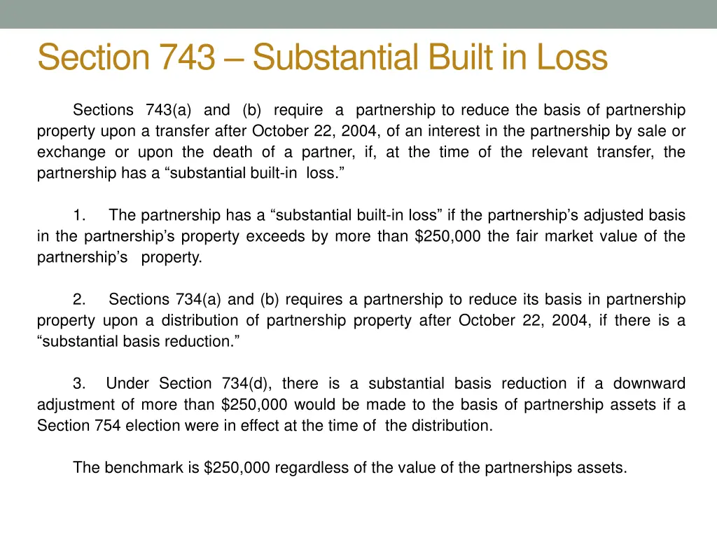 section 743 substantial built in loss
