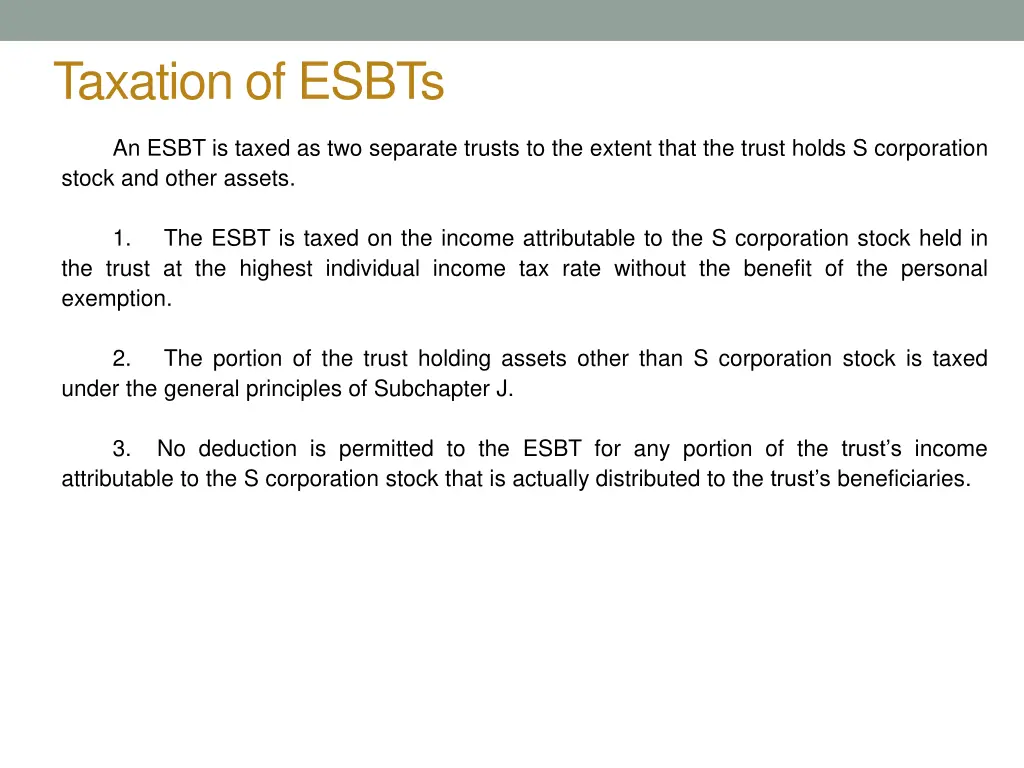 taxation of esbts