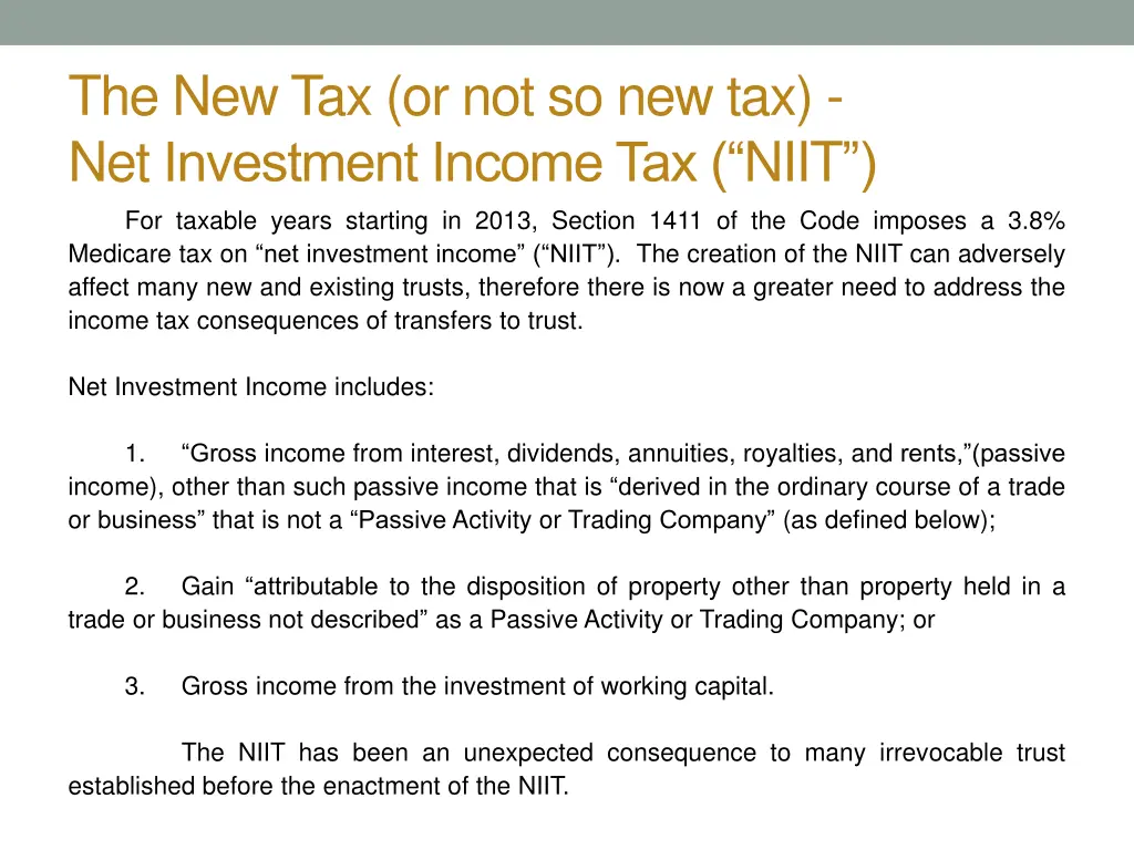 the new tax or not so new tax net investment