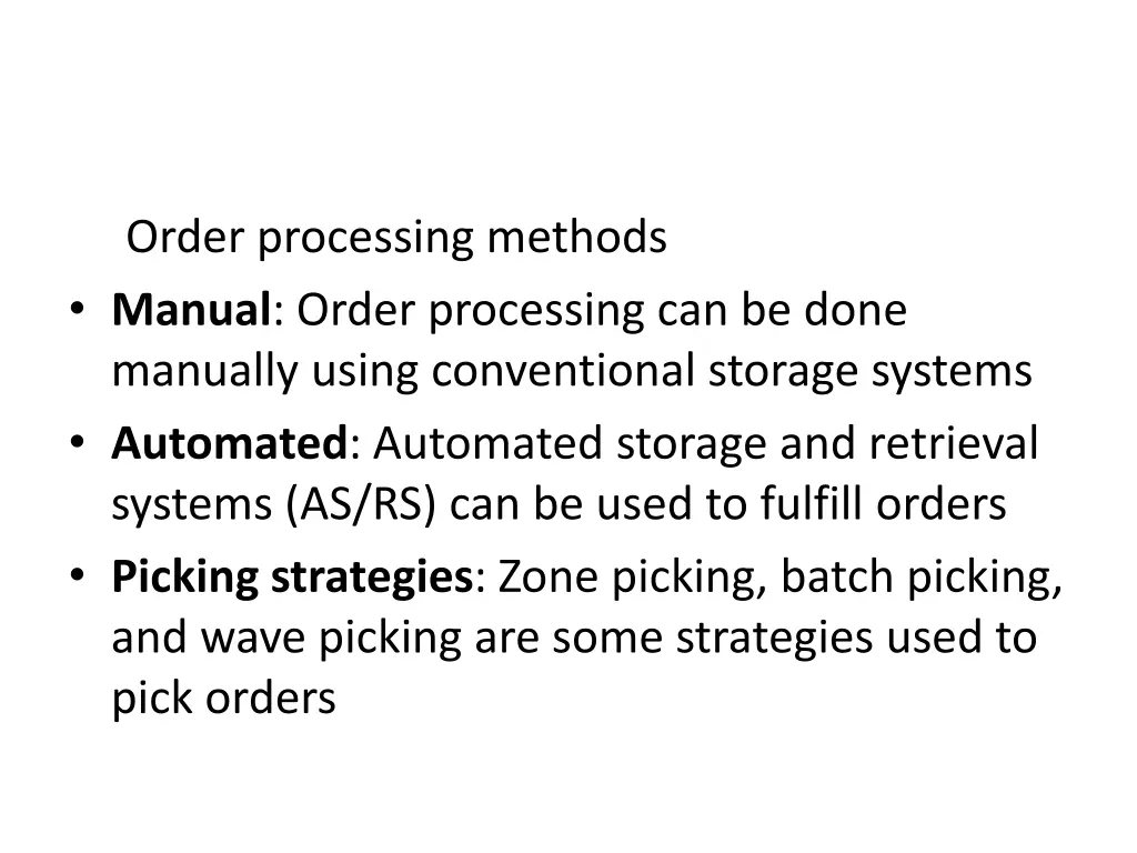 order processing methods manual order processing