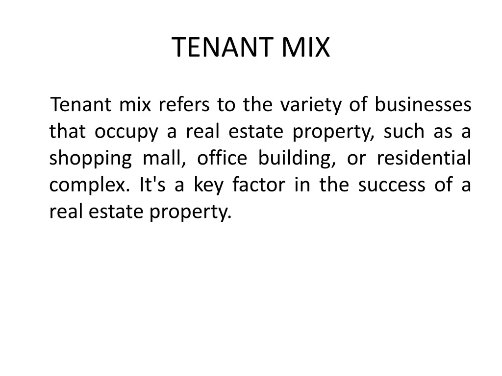 tenant mix
