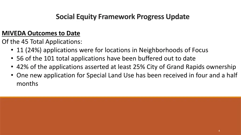 social equity framework progress update 2