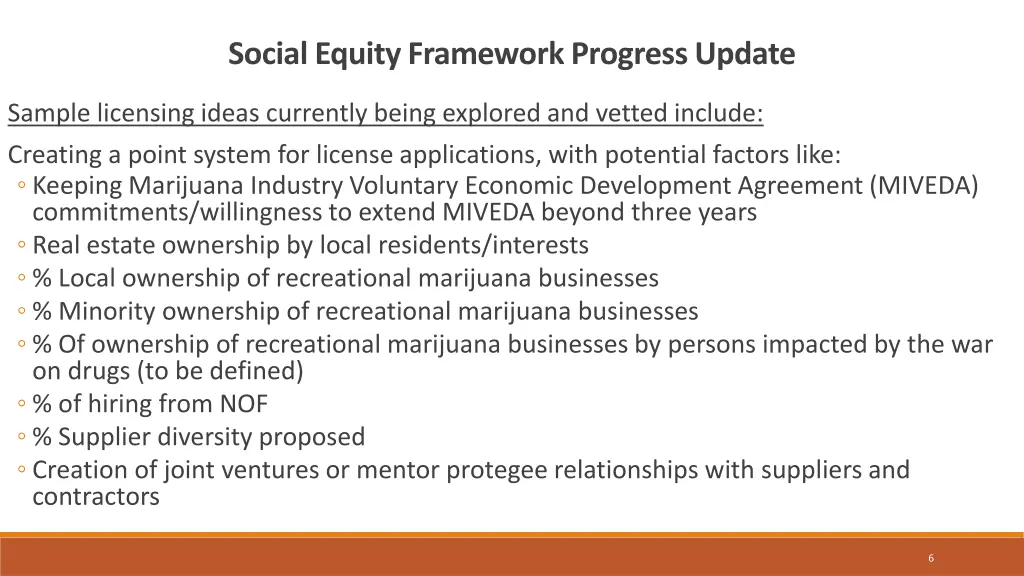 social equity framework progress update 4