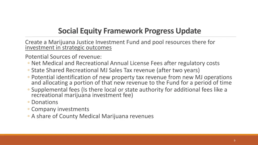 social equity framework progress update 7