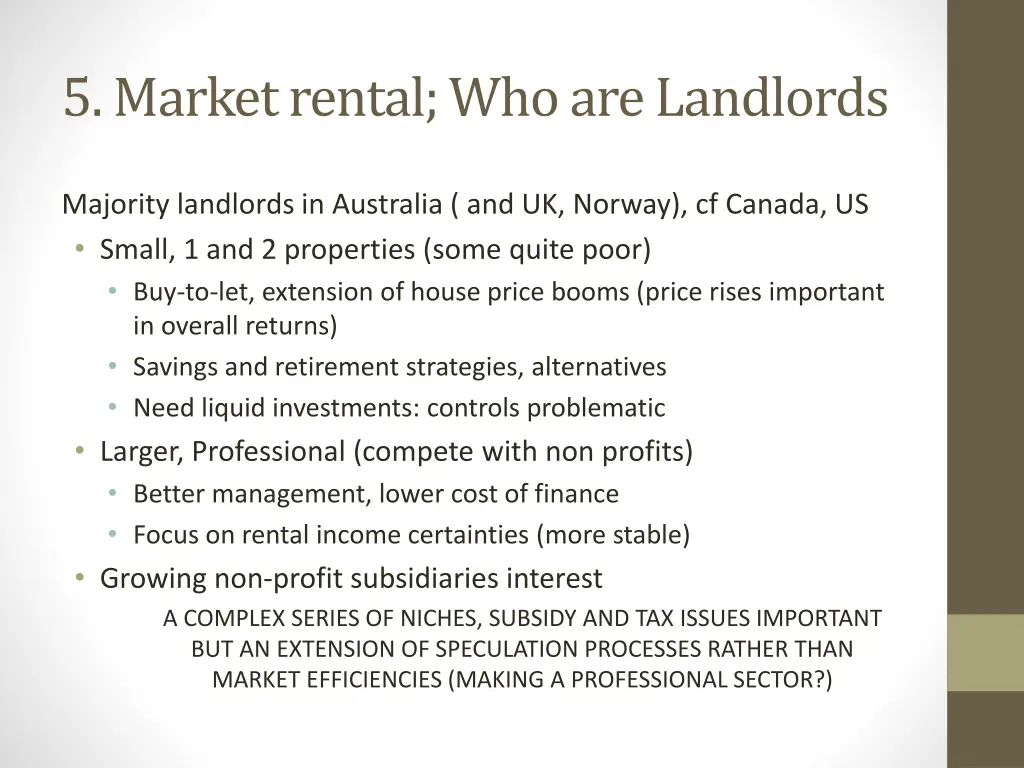 5 market rental who are landlords