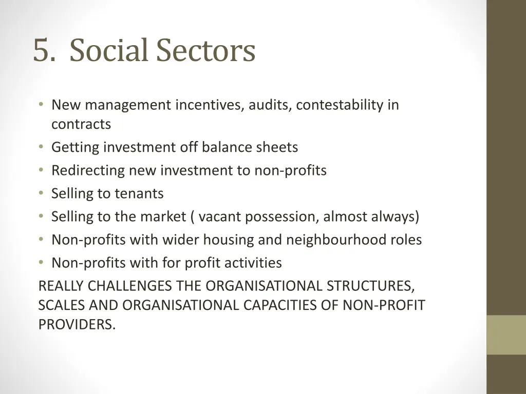 5 social sectors