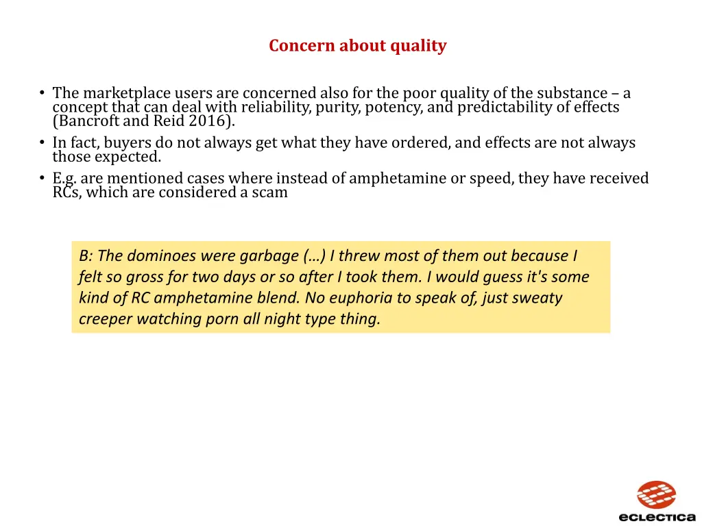concern about quality